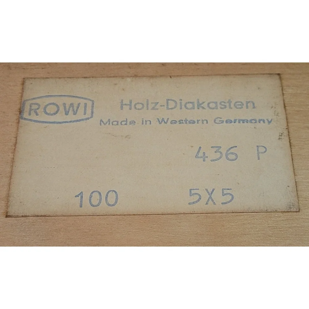 Rowi Slide Storage Box Wood 100 Capacity Natural Excellent Vintage 436 P Germany